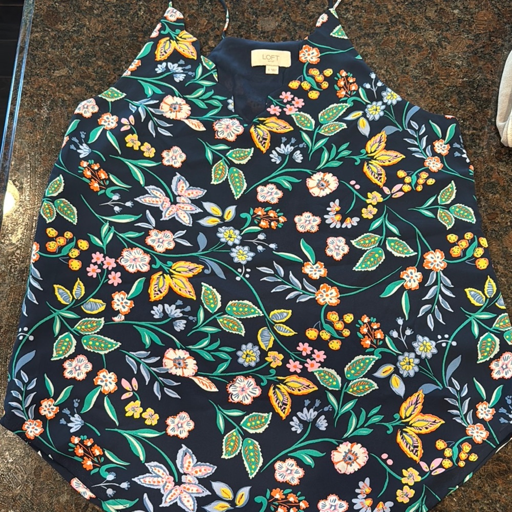 LOFT Camisole Top in Elegant Floral Print